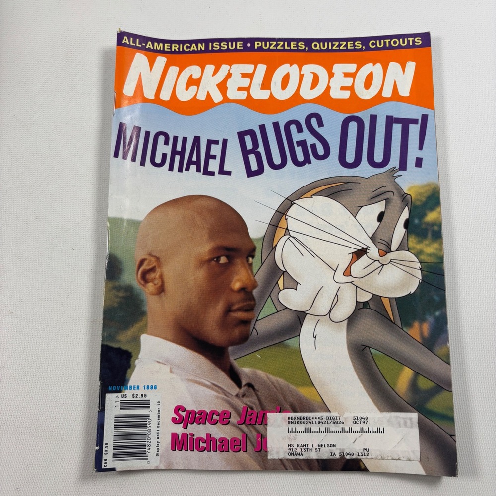 Nickelodeon Magazine Nov 1996 Michael Jordan Bugs Bunny Space Jam Cover